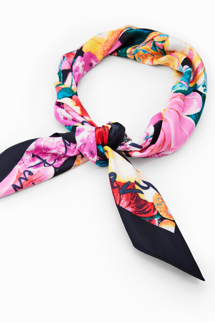 Square floral foulard