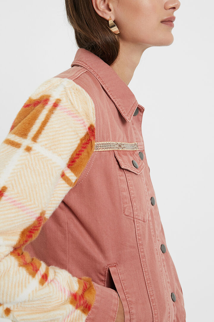 Veste en jean couleur bi-matière | Desigual