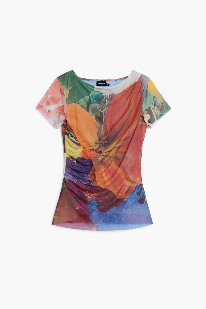 T-shirt en mousseline drapée | Desigual