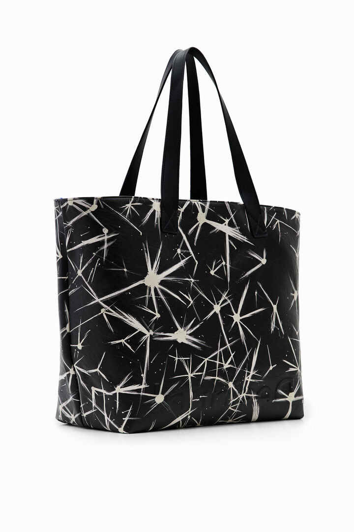 Extra large reversible arty shopper bag | Desigual