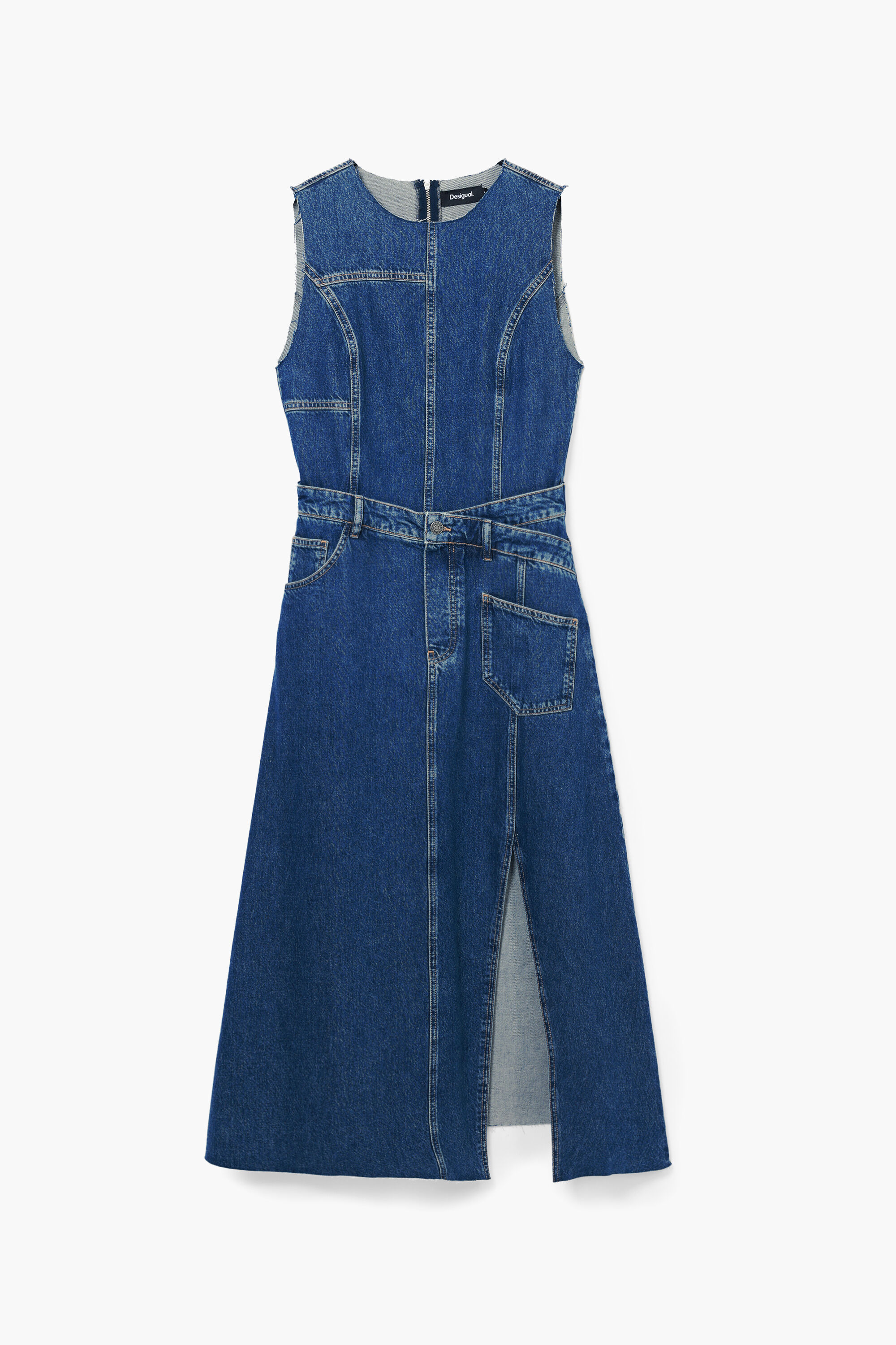 Desigual, Midikleid aus Denim, Baumwolle, Blau, XS