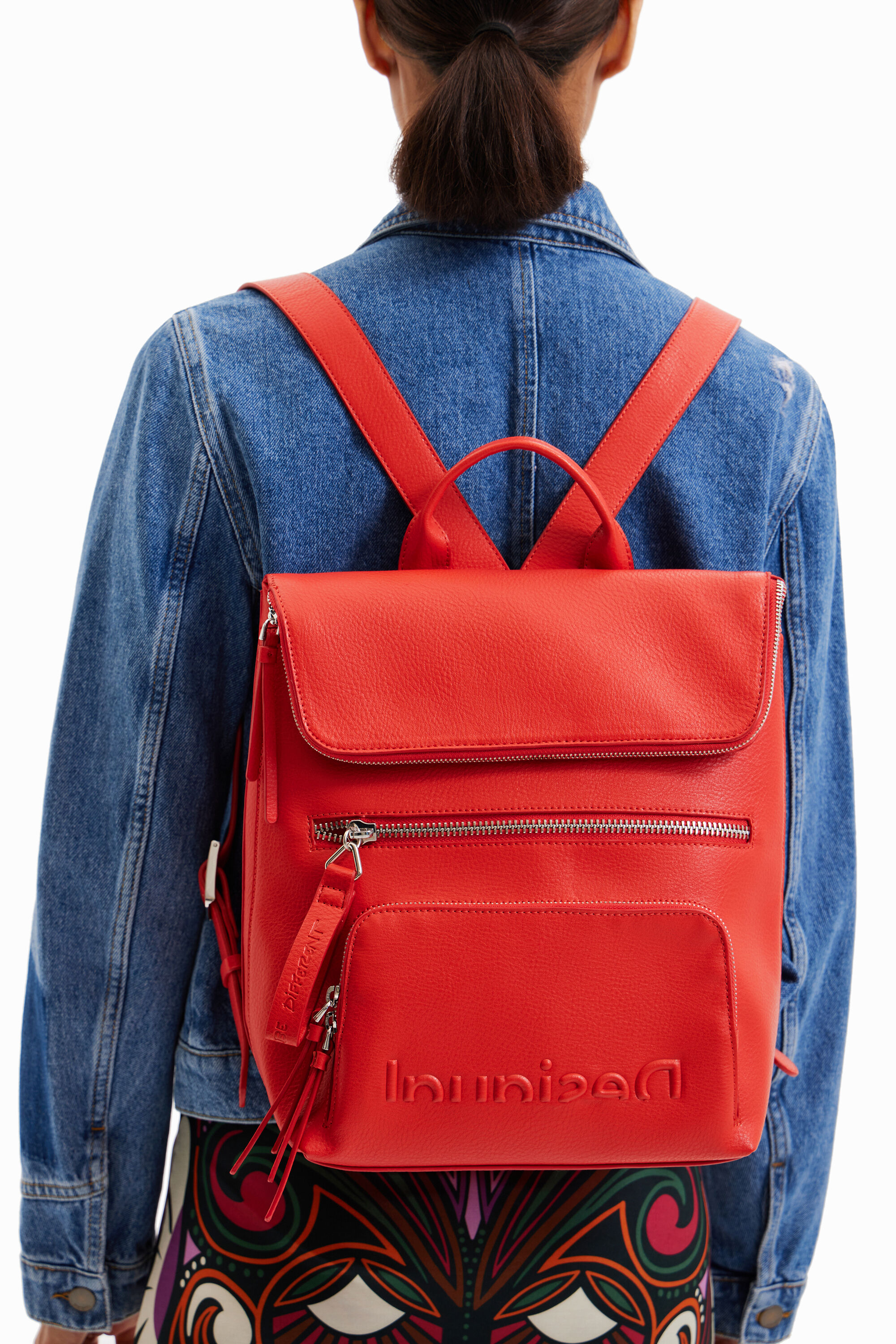 Shop Desigual Urban Flap Backpack In Orange
