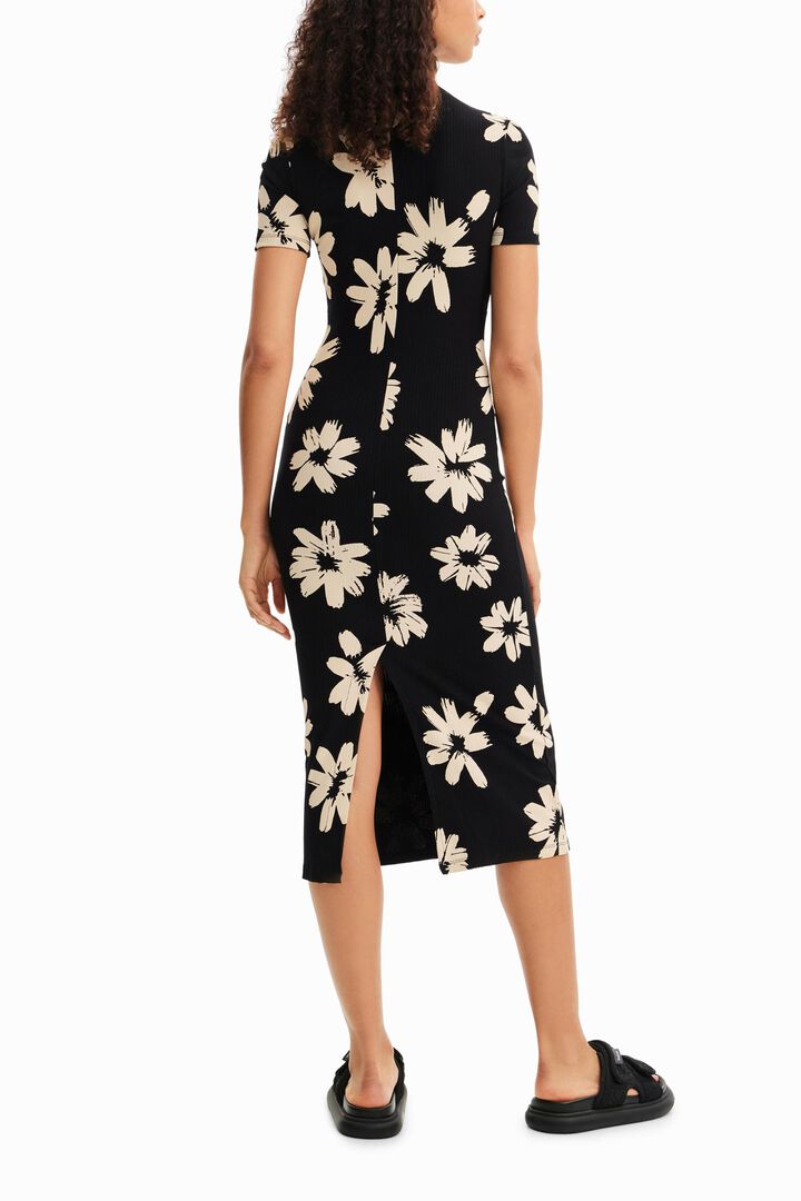 Slim arty floral midi dress | Desigual