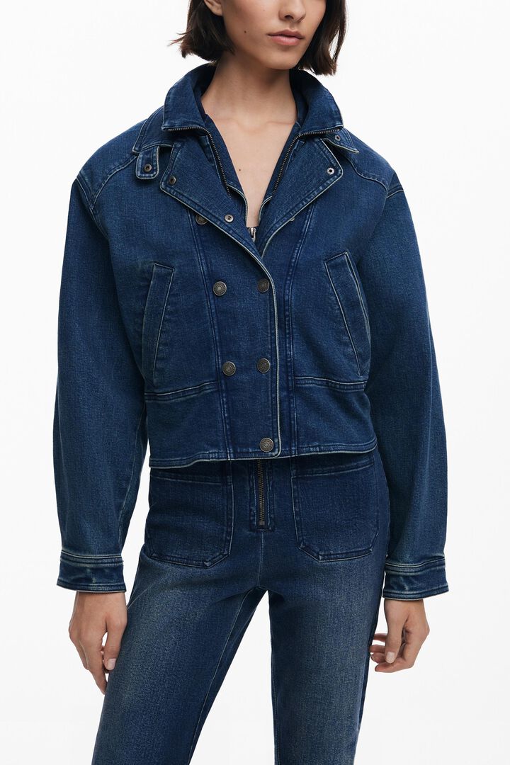 Double-collar denim jacket