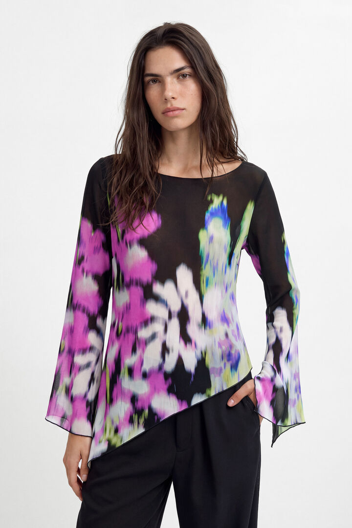 Asymmetric Printed Blouse M. C. Lacroix