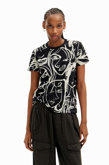 Camiseta caras contraste | Desigual