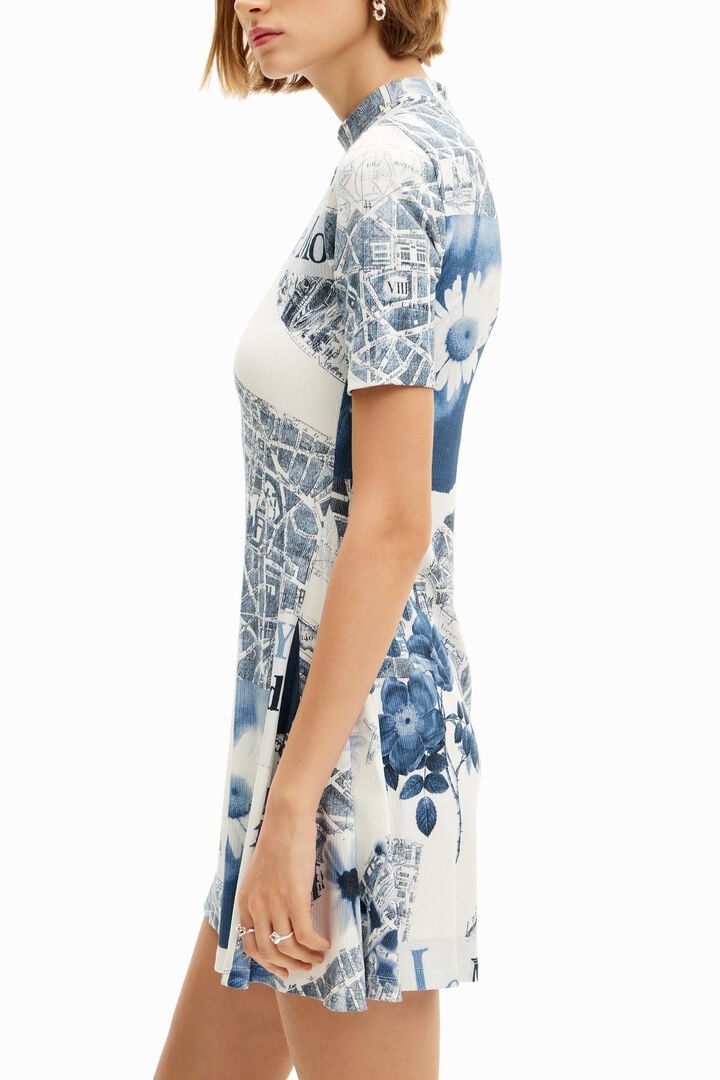 Vestido corto skater mapas | Desigual