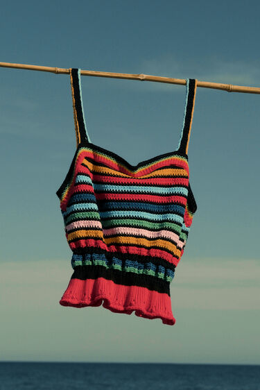 Top corto crochet tirantes | Desigual