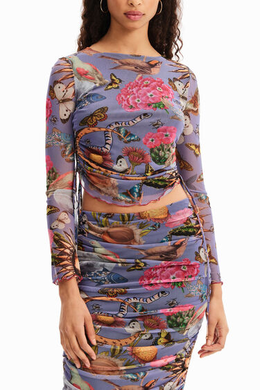 Fantasy gathered tulle T-shirt | Desigual