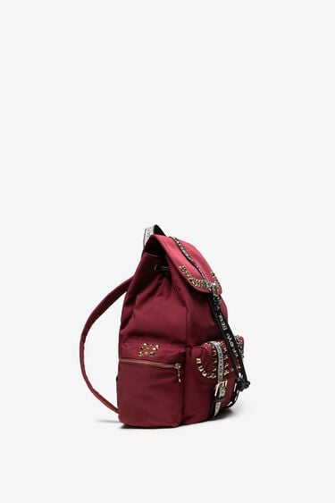 Stud backpack with slogan straps | Desigual