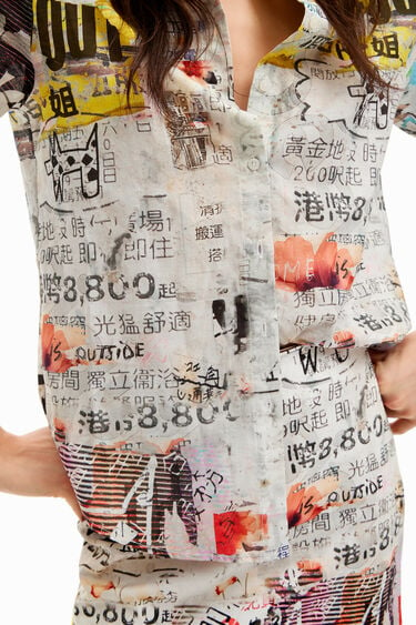 Newspaper cutouts shirt | Desigual