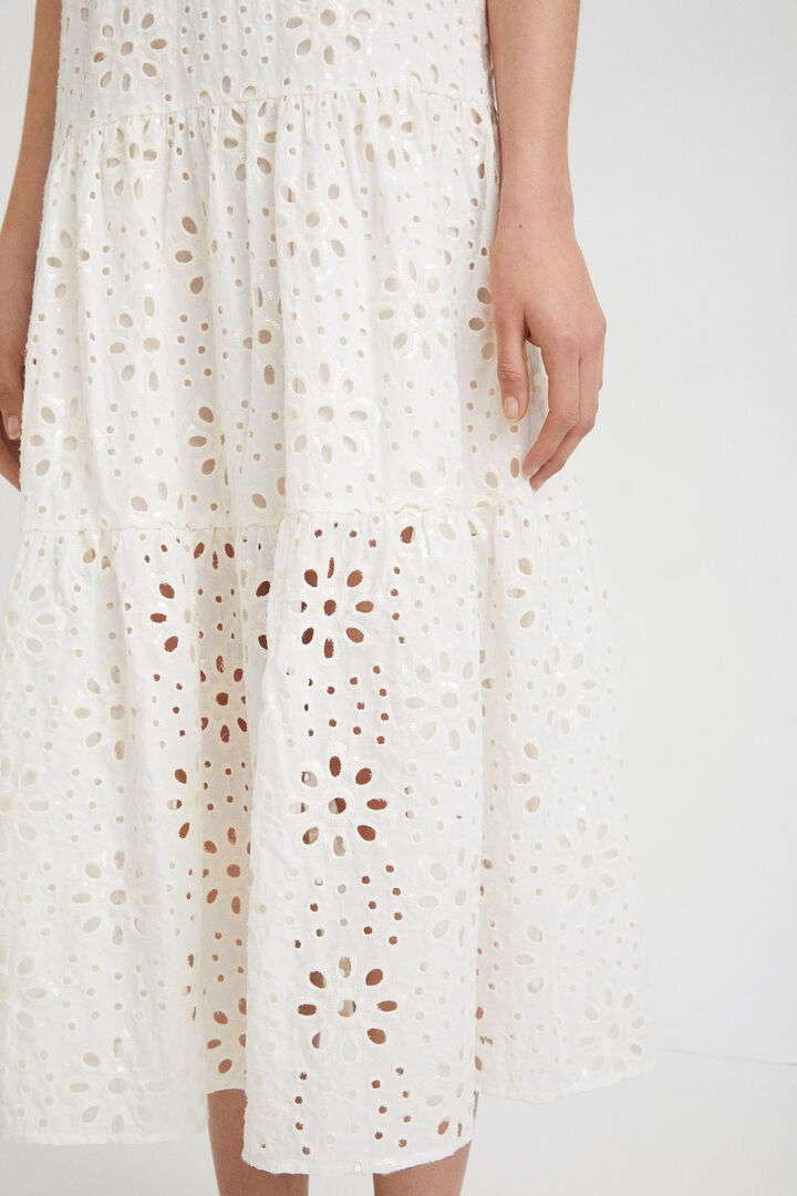 Vestido maxi bordado suizo | Desigual