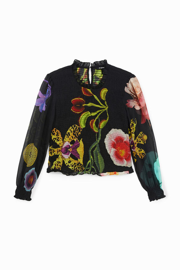 Loose blouse floral sleeves | Desigual