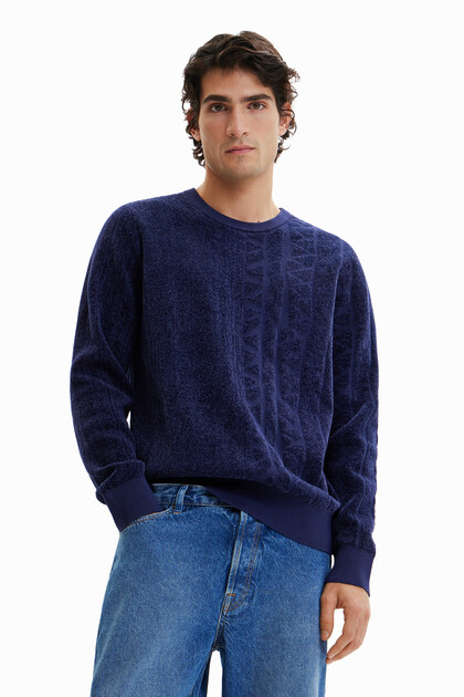 Sweter z dzianiny żakardowej