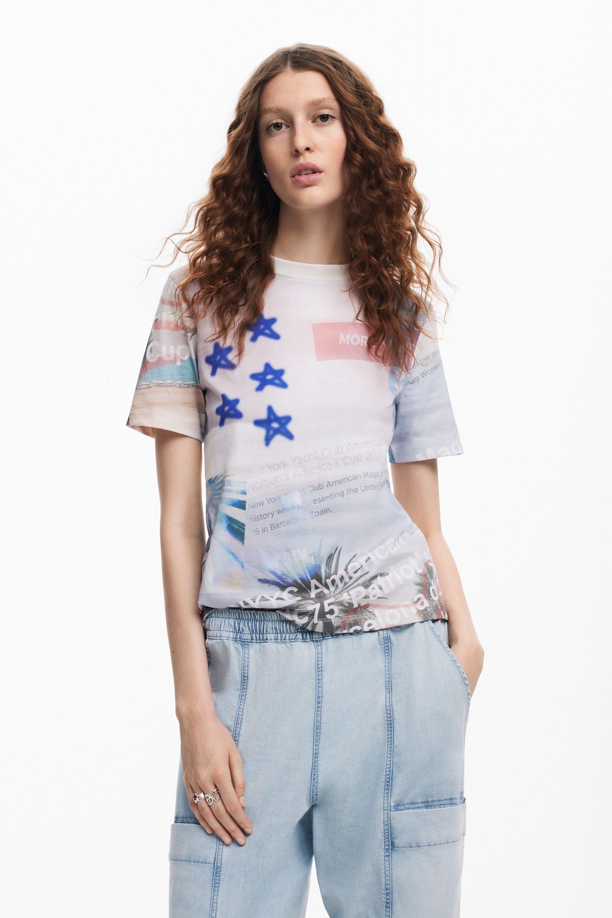 American Magic printed T shirt women s I Desigual