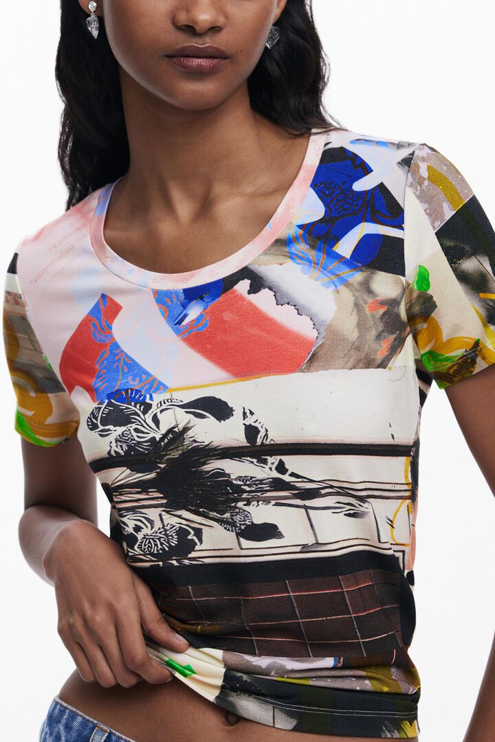 Collage print T-shirt
