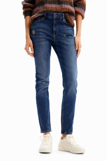 Slim embroidered jeans | Desigual