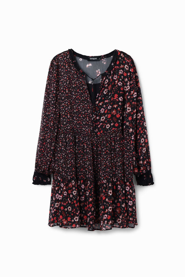Kurzes Gaze-Kleid Blumen