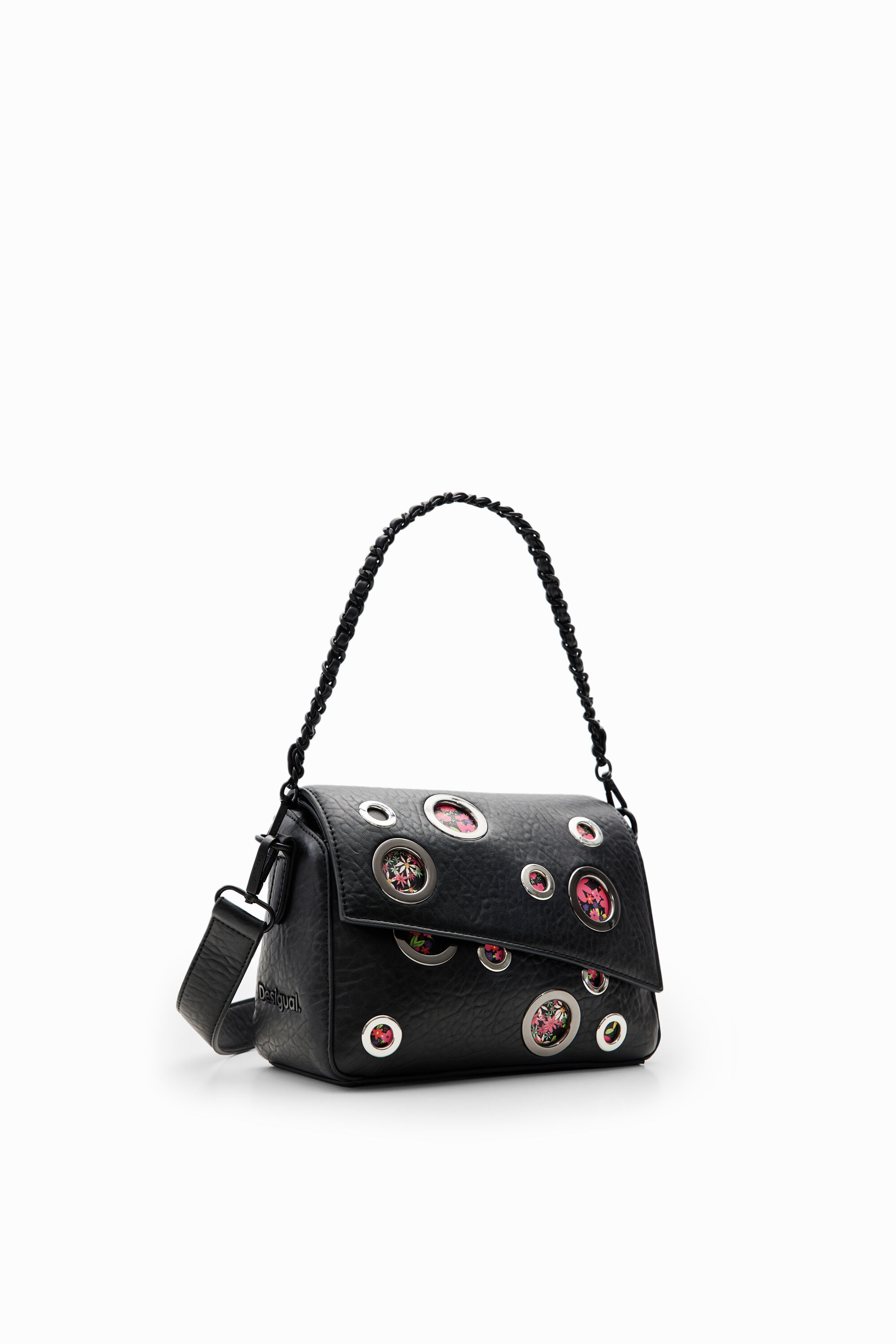 Desigual Small Circles Crossbody Bag In Black