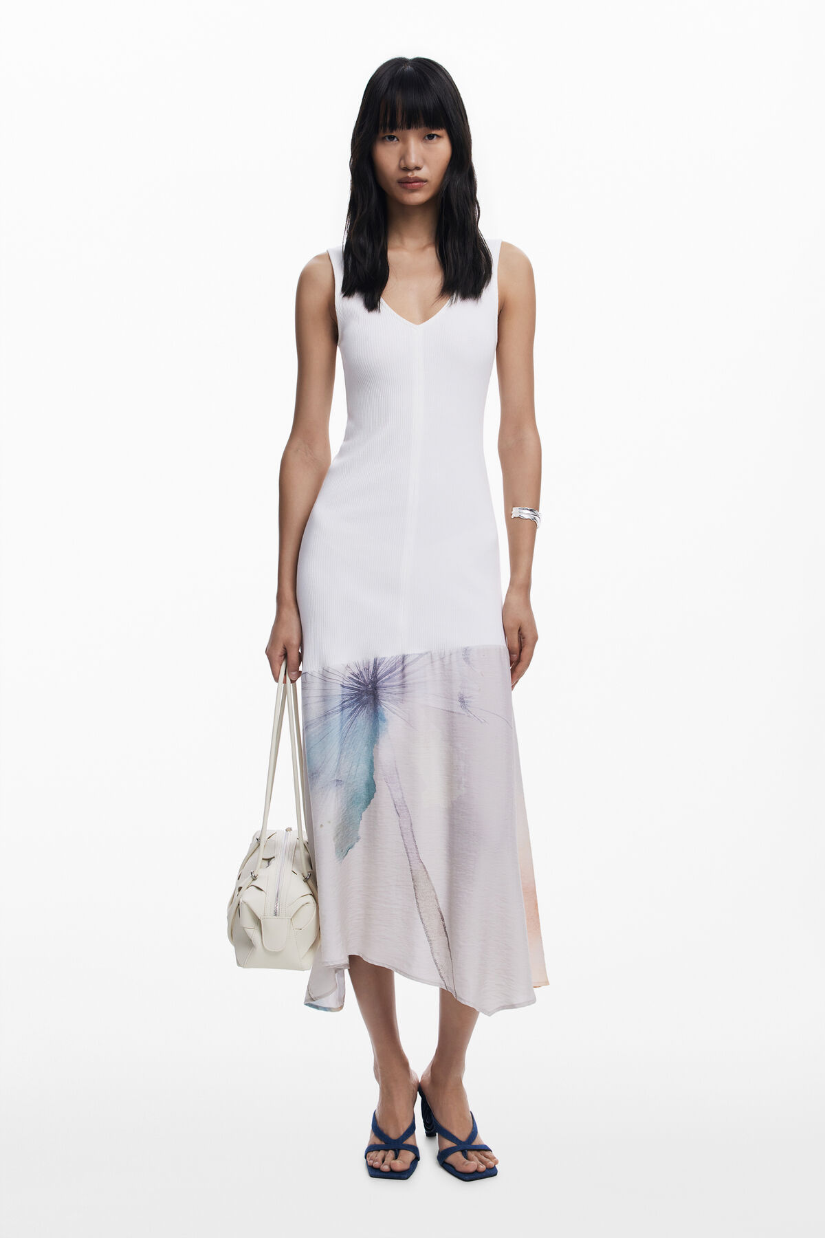 Kombinované šaty s výstřihem do V dámské I Desigual.com