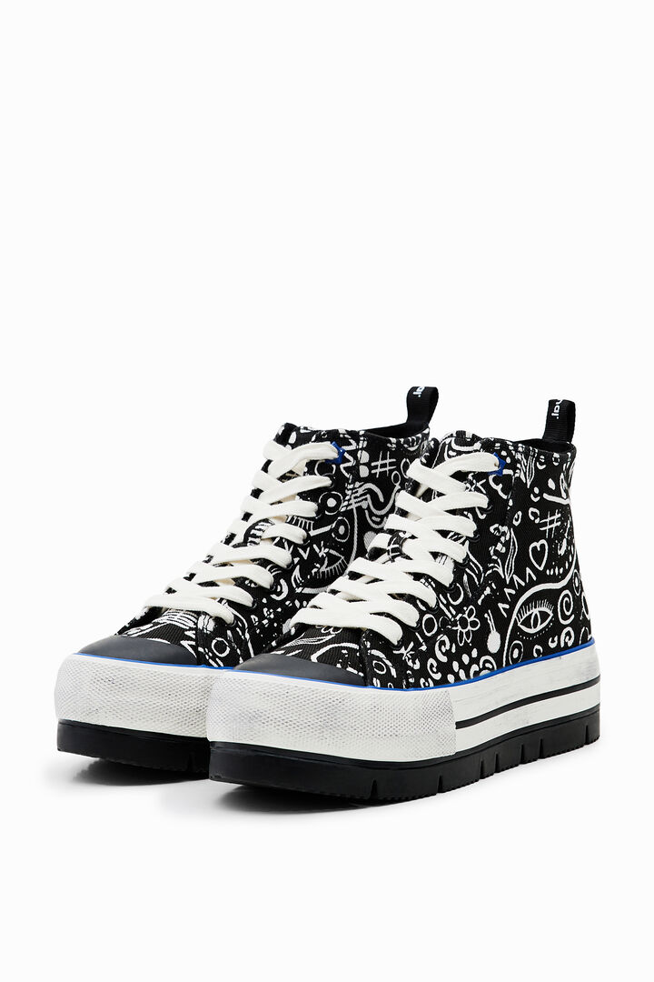 Sneaker altas plataforma dibujos | Desigual