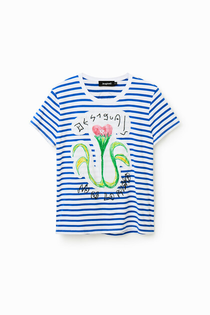 Camiseta rayas flor