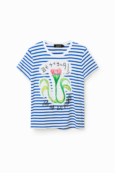 Camiseta rayas flor | Desigual