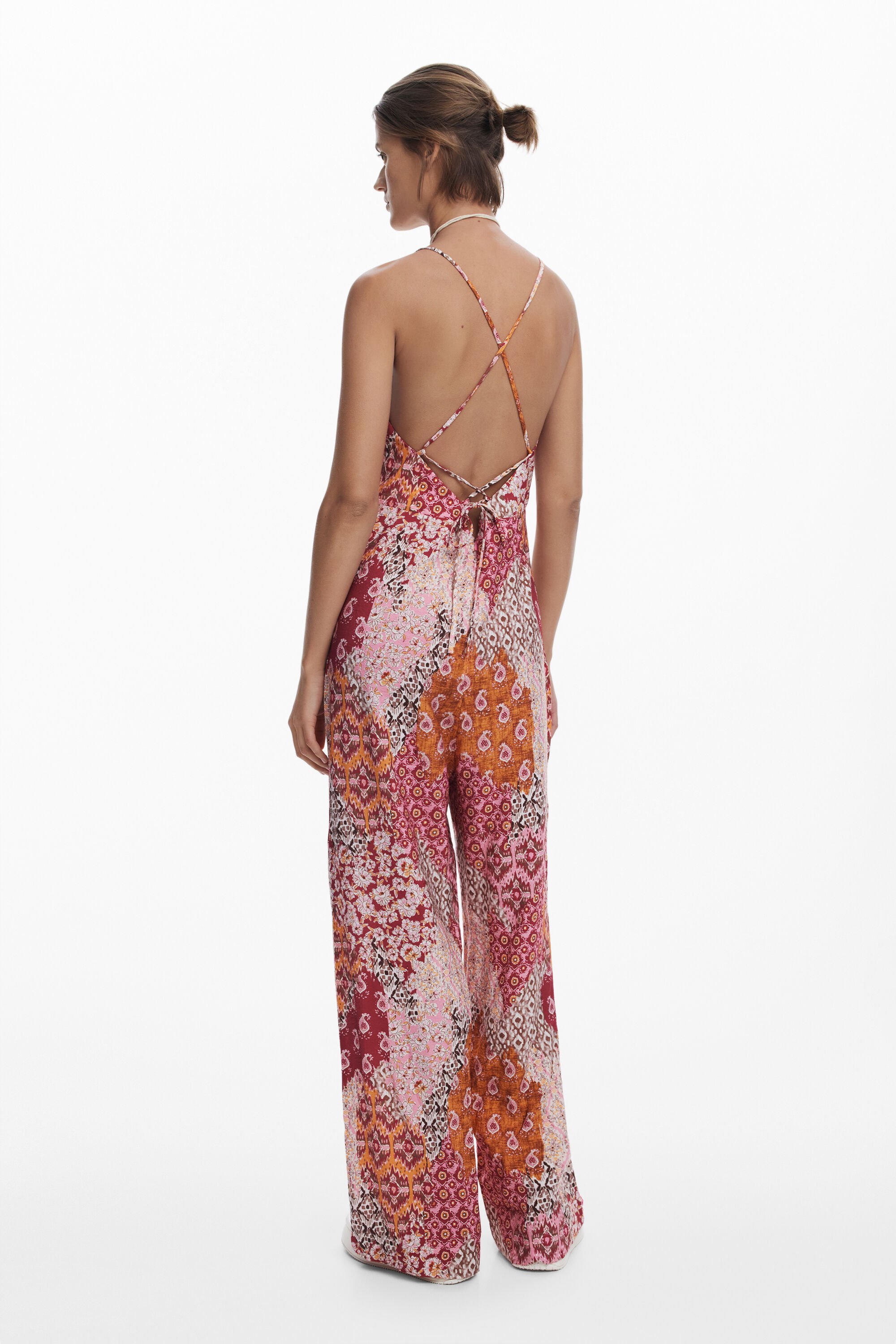 Desigual Boho Jumpsuit In Red