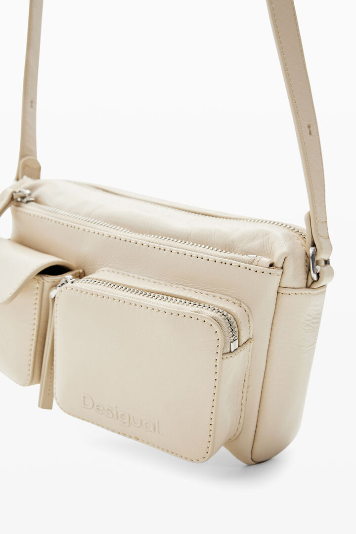 Small pockets leather crossbody bag | Desigual
