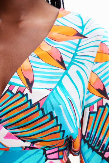 Top cropped encreuat tropical | Desigual