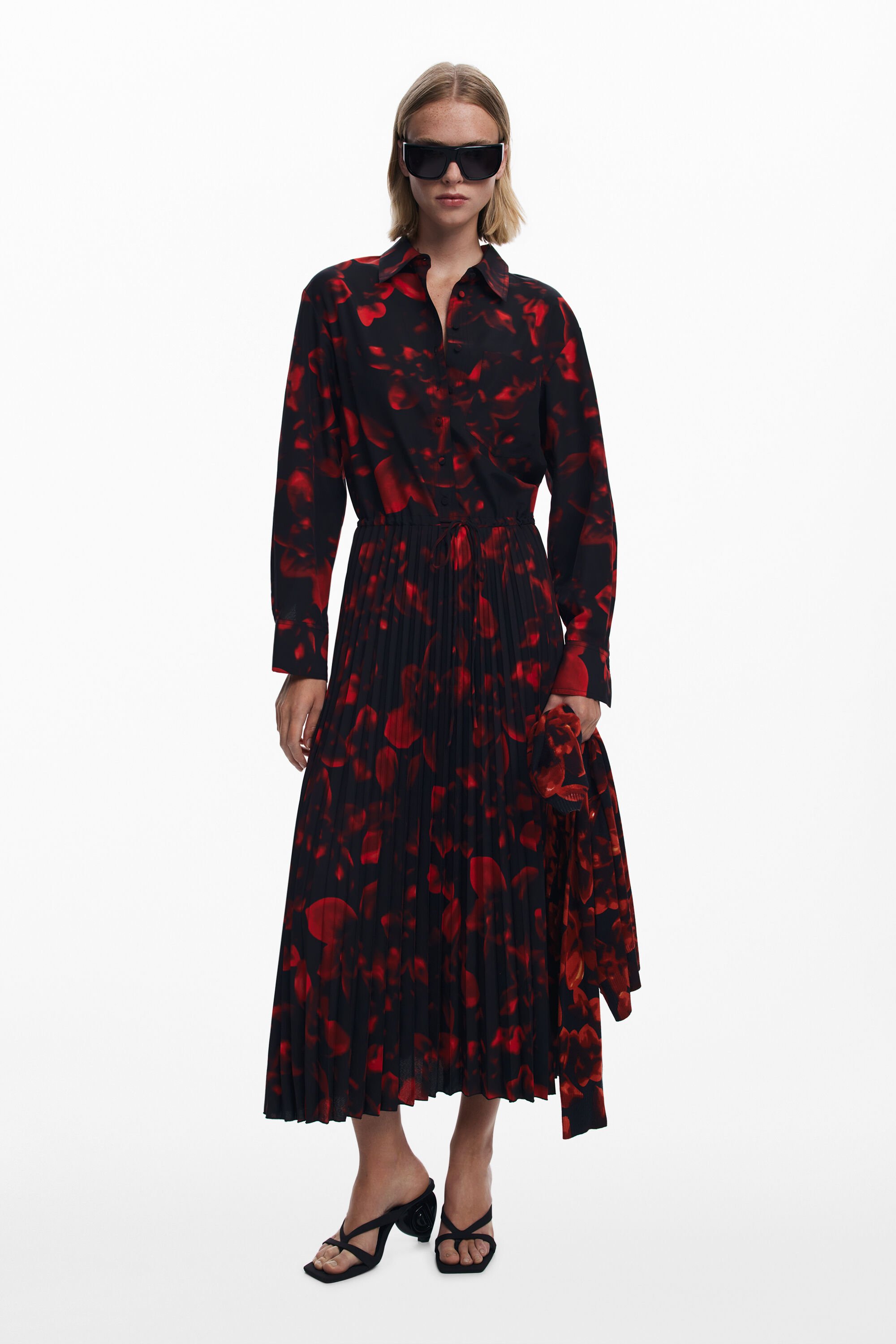 Plissiertes Hemdblusenkleid