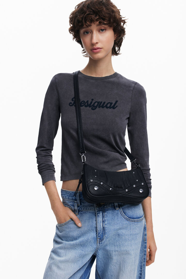Bolso efecto piel bordados pequeño | Desigual