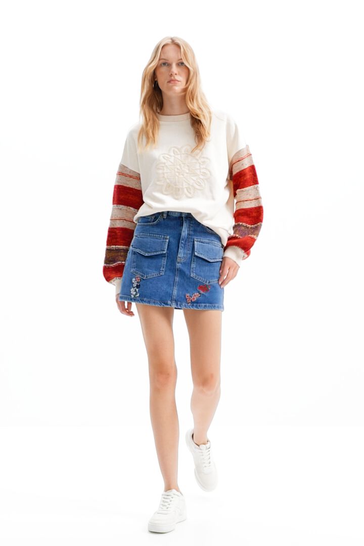 Combination embroidered sweatshirt | Desigual