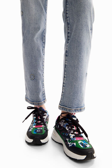 Sneakers runner motivos geométricos | Desigual
