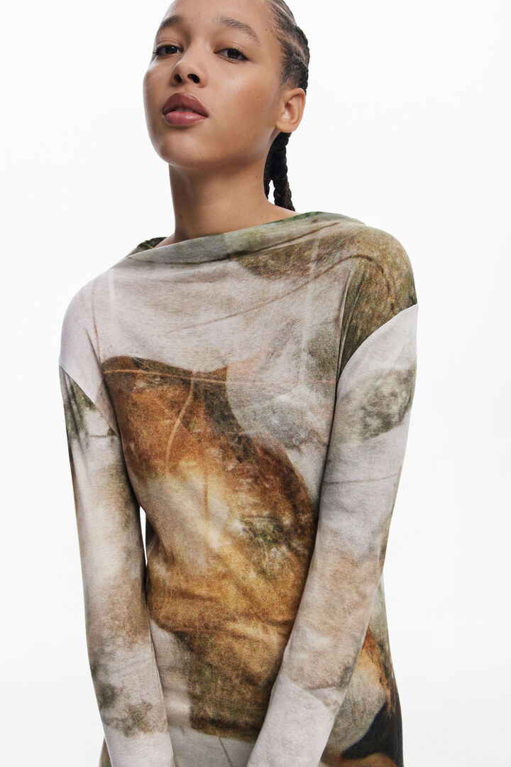 Vestido cuello chimenea | Desigual