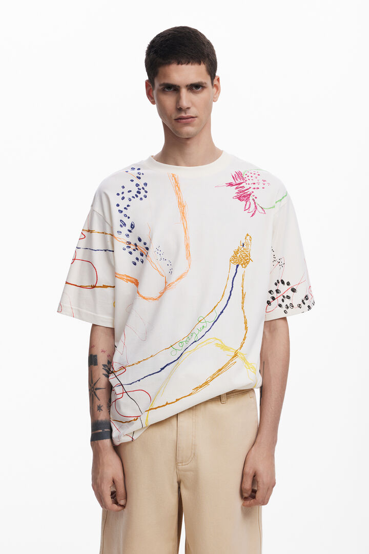 Short-sleeve T-shirt with drawings