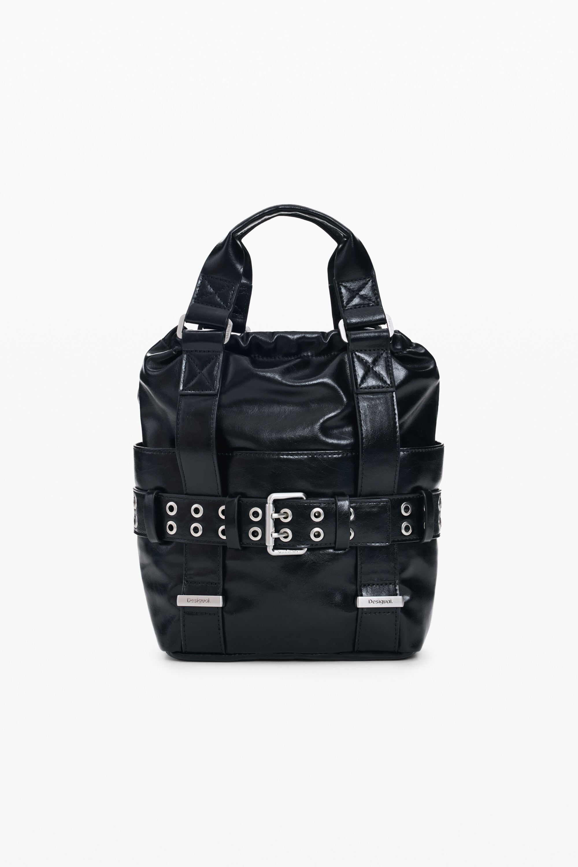 Desigual, Mini-Rucksack mit Schnalle, Damen, Polyurethan, Schwarz, U