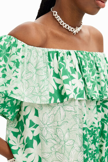 Patchwork floral ruffle blouse | Desigual