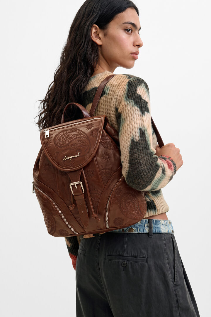 Small leather-effect backpack