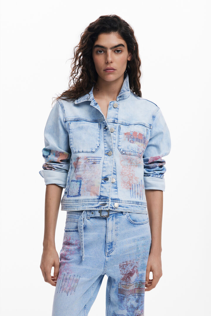Denim jacket with patches