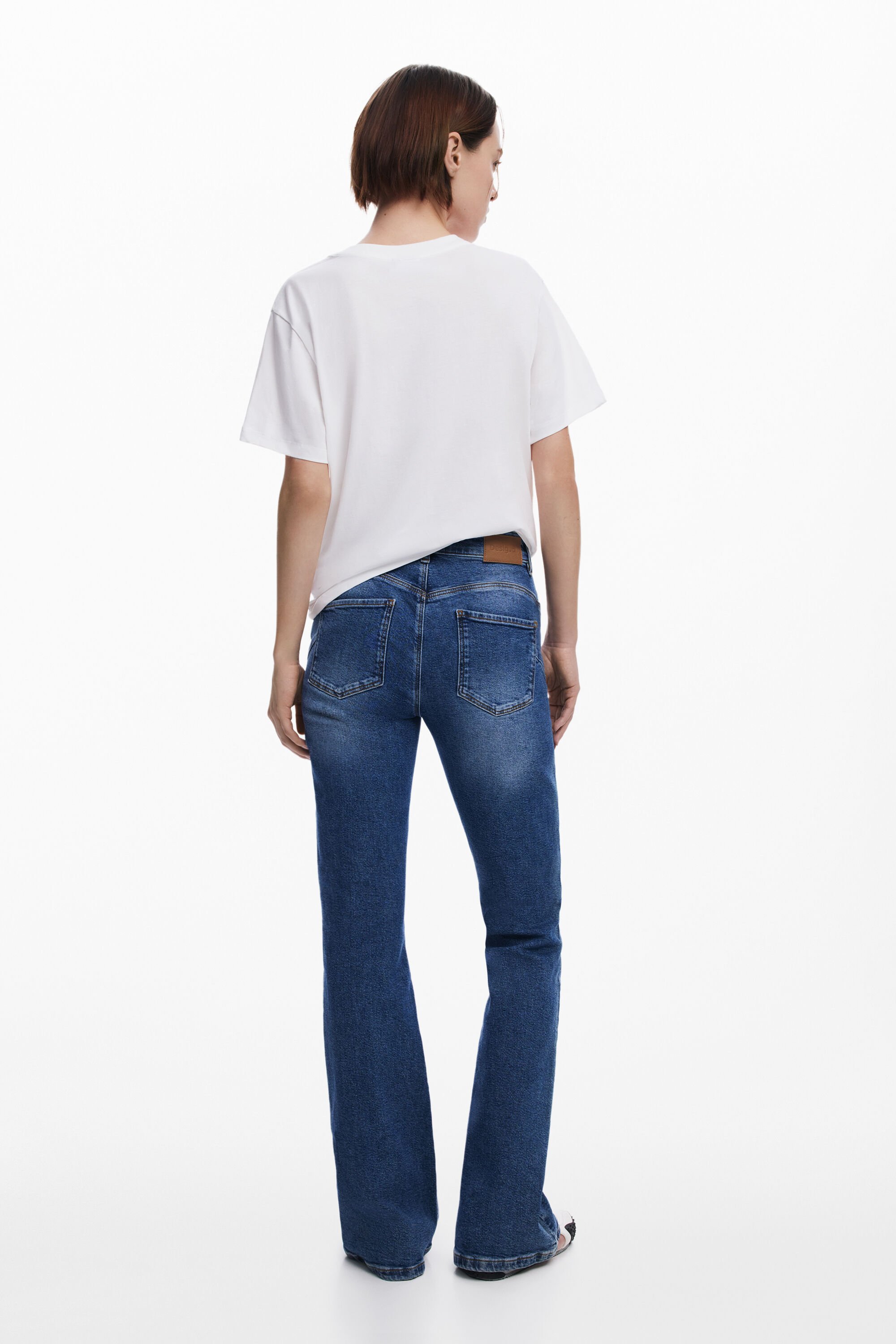 Desigual Heart Lace-up T-shirt In White