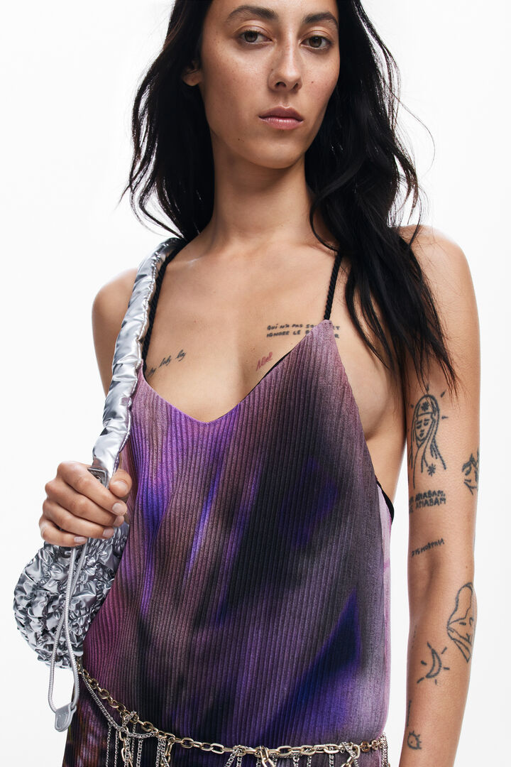 Vestido plisado estampado floral | Desigual