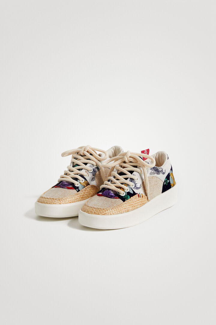 Sabatilles patch amb ràfia | Desigual