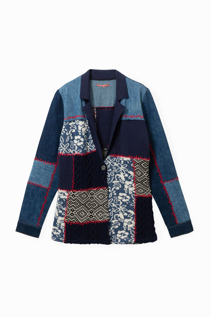 Slim denim patchwork blazer | Desigual