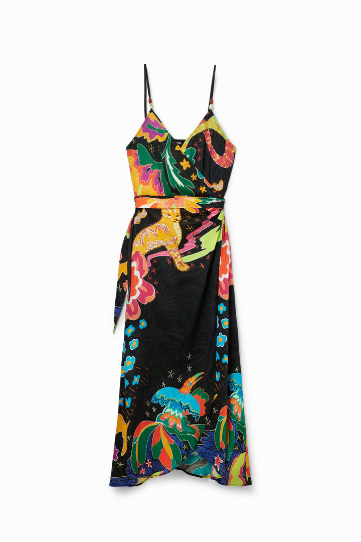 Jungle design wrap midi dress | Desigual