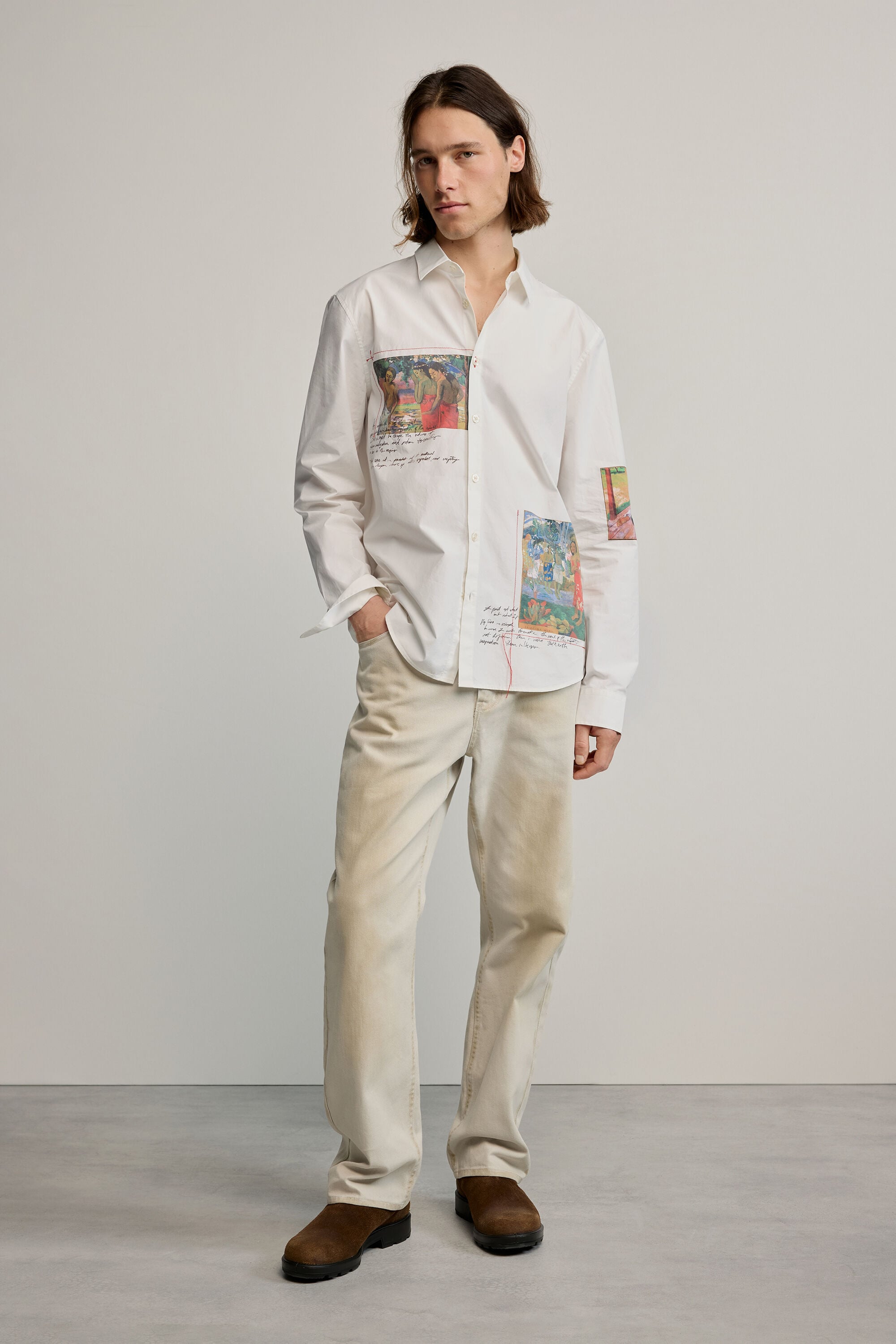 ゴーギャン柄のシャツ ホワイト メンズ I Desigual.com
