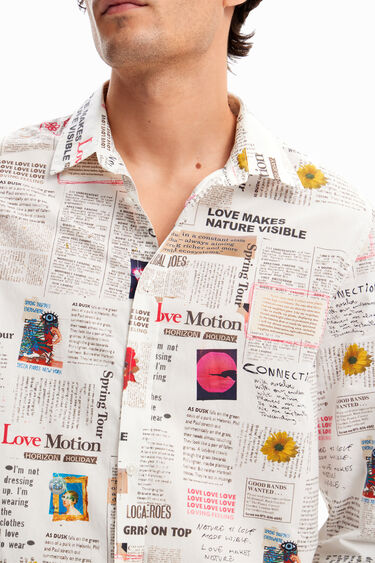 Long-sleeve newspaper shirt | Desigual