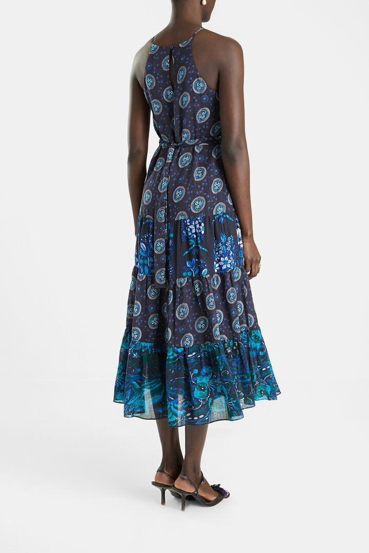 Midi dress embroidered halter | Desigual