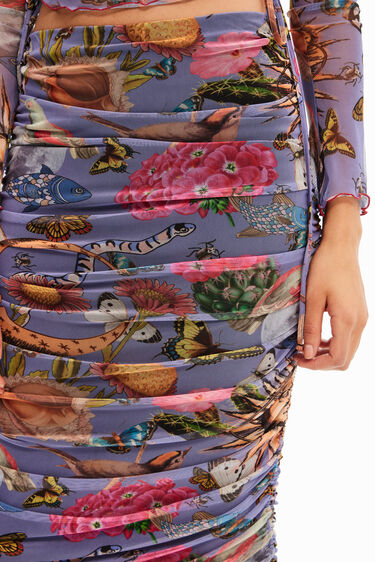 Slim tulle midi skirt | Desigual