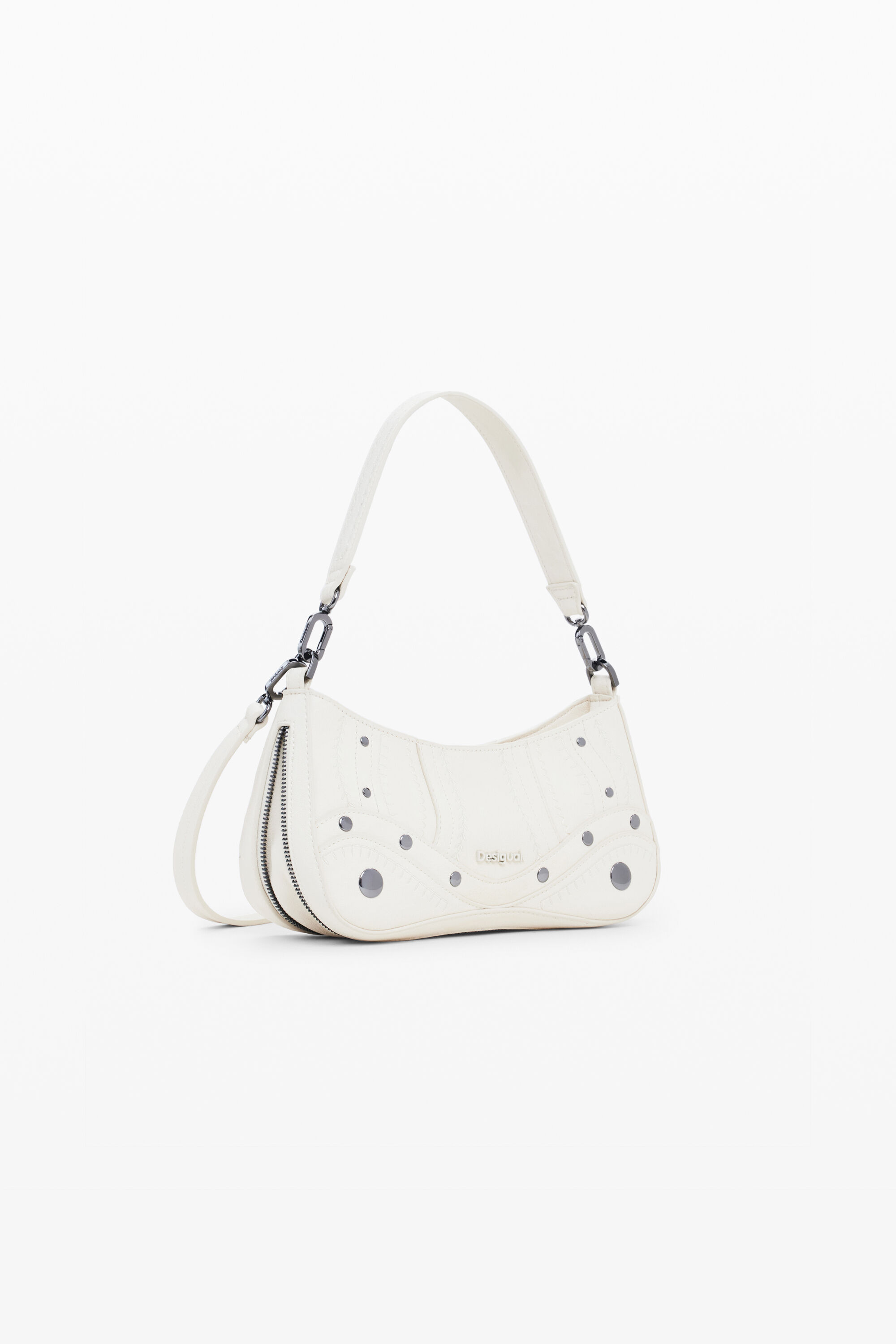 DESIGUAL SMALL EMBROIDERED FAUX LEATHER BAG